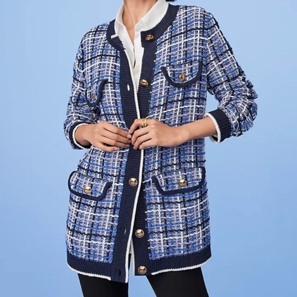 Ann Taylor Sweaters - NWT Ann Taylor Tweed Sweater Jacket Cardigan Size XL Cotton Blend